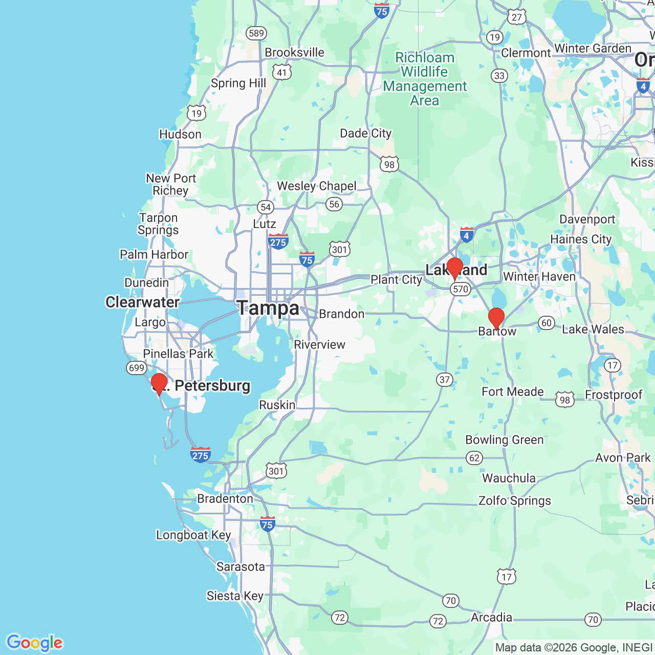 Google map image of our locations