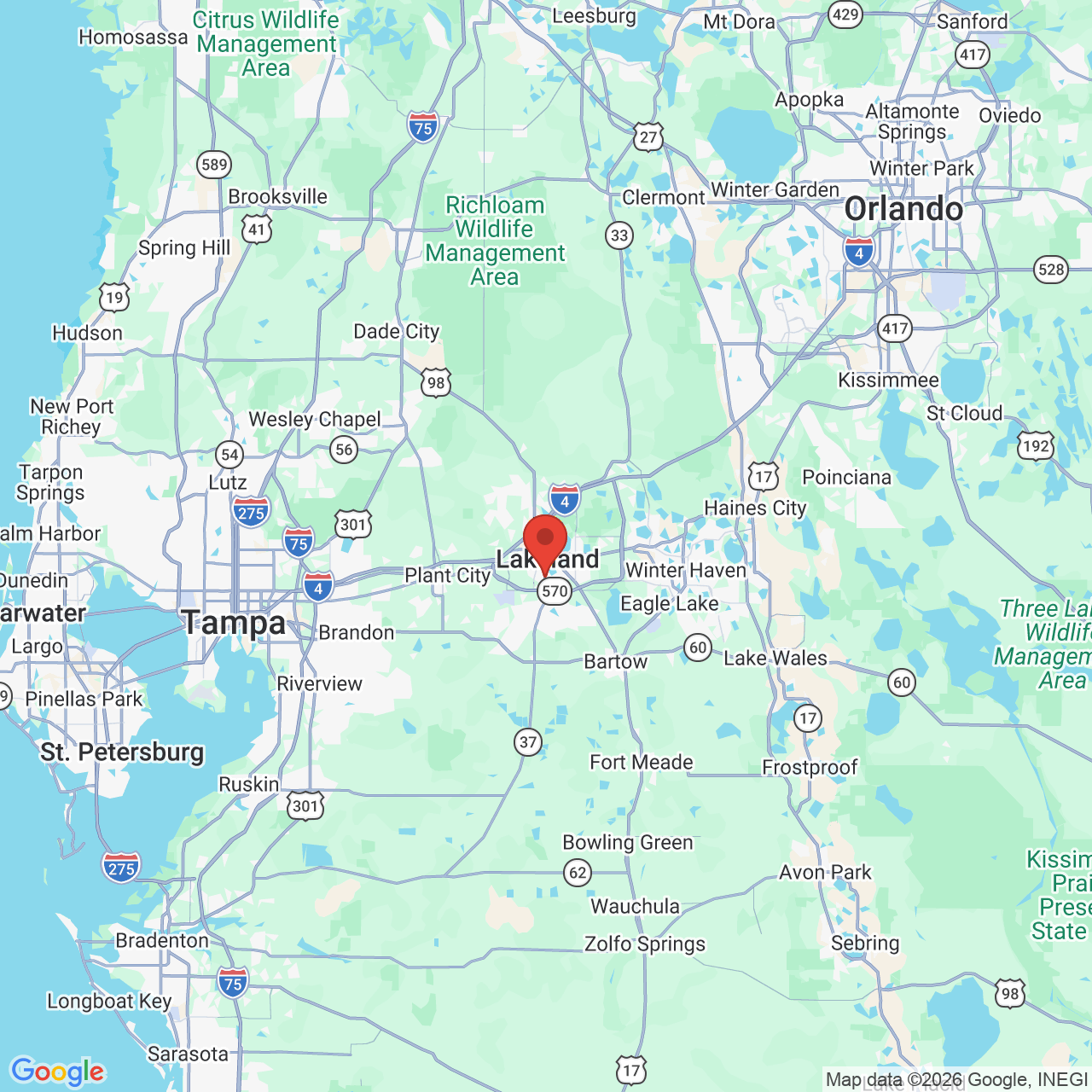 Google map image of our location in 2511 Orleans Avenue Lakeland, FL